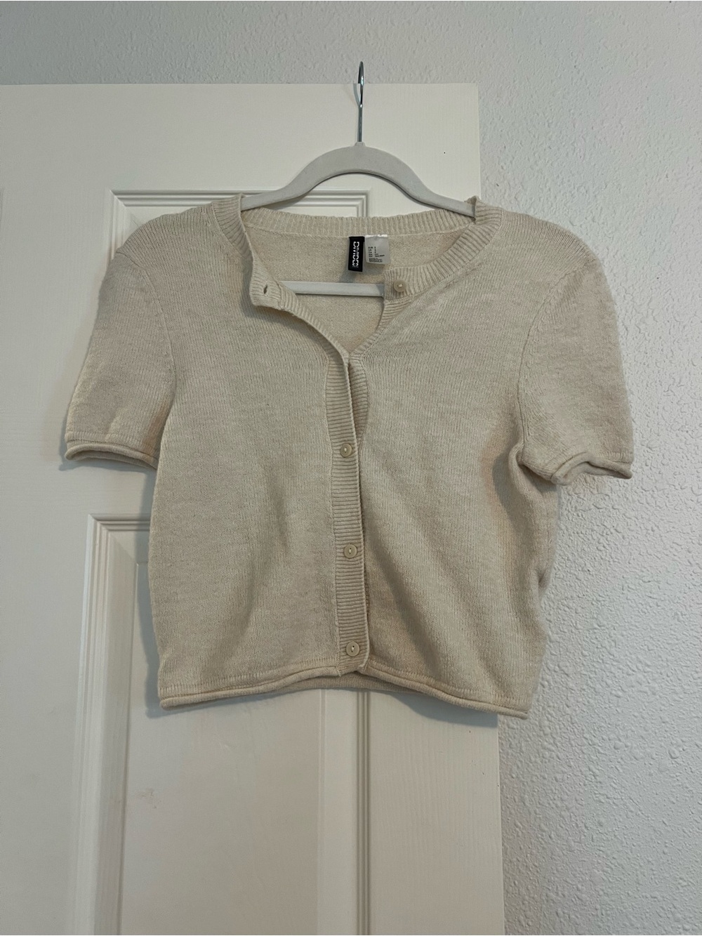 Divided Cream Short Sleeve Button Cardigan
